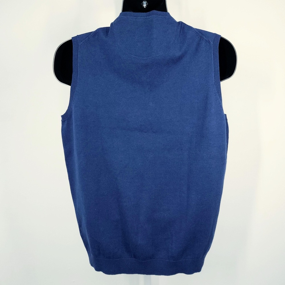 MCNEAL Sweater Vest Mens Large Blue V Neck Cotton Stretch Knit Pullover NEW - Picture 15 of 15